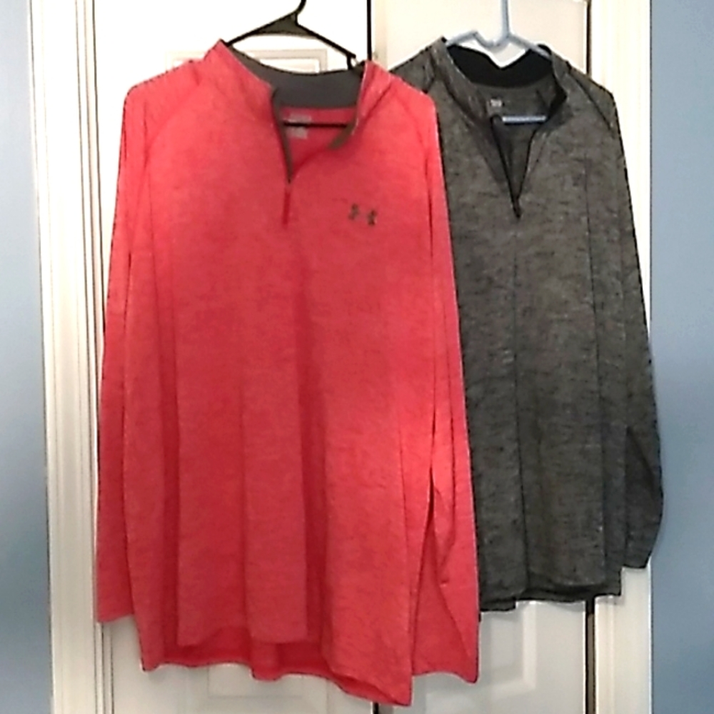 2 UA headgear Athletic breathable 1/4 zip shirt free shipping when you buy both